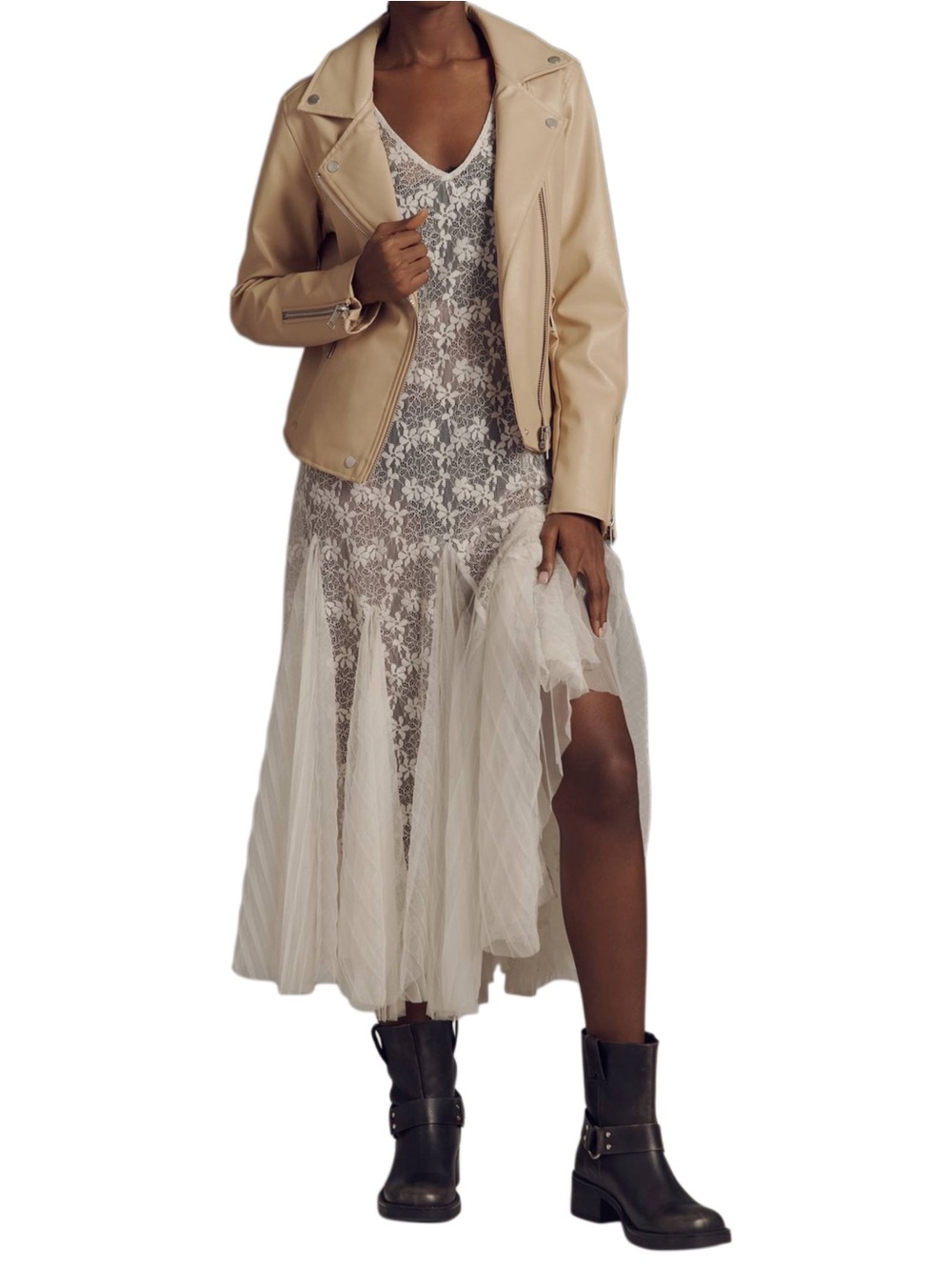 Anthropologie The Saige Faux Leather Moto Jacket NWT